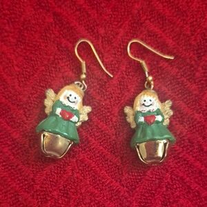Angel Earrings with Gold Bells